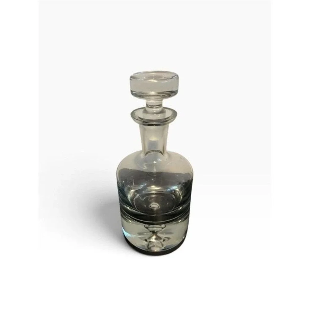 Vintage Krosno Glass Decanter Mid Century Vintage Bubble Base